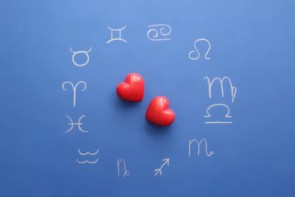 signes astrologiques avec deux coeurs au milieu
