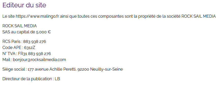 informations société