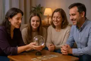 famille en séance de voyance