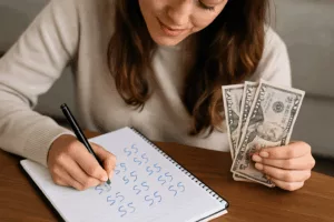 Image illustrant le rituel 5x55, une méthode spirituelle visant à attirer l'abondance financière en répétant des affirmations positives pendant cinq jours.